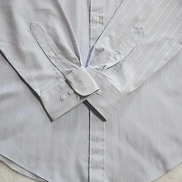 Men's Etienne Aigner Long Sleeve Shirt, Blue, Size 34/35, 15 1/2, Pre-Owned - Picture 4 of 12